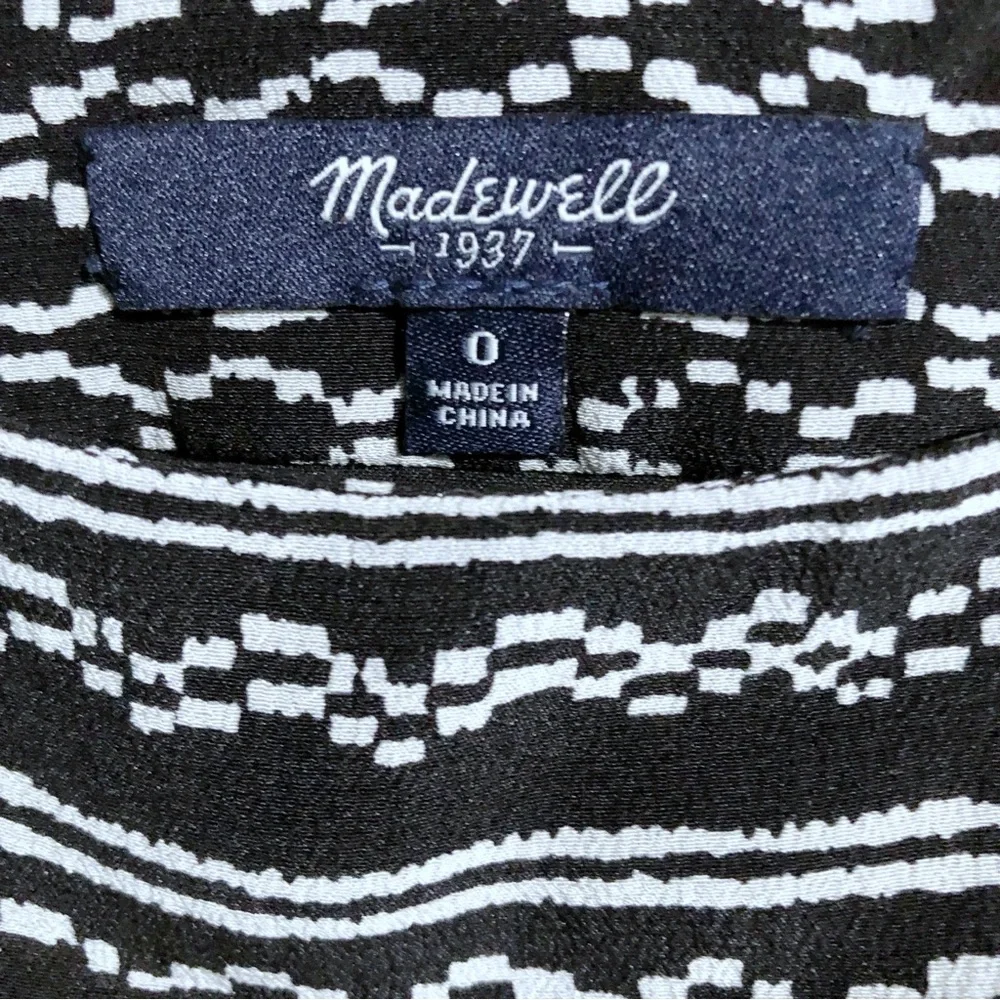Madewell Black & Gray Silk Mini Skirt Size 0 - Picture 6 of 6